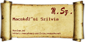 Macskási Szilvia névjegykártya