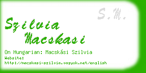 szilvia macskasi business card